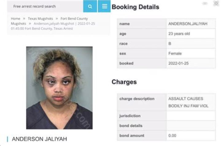 Was Jaliyahma Arrested? Jaliyah Anderson Charges and Mugshot – Fort Bend County Jail